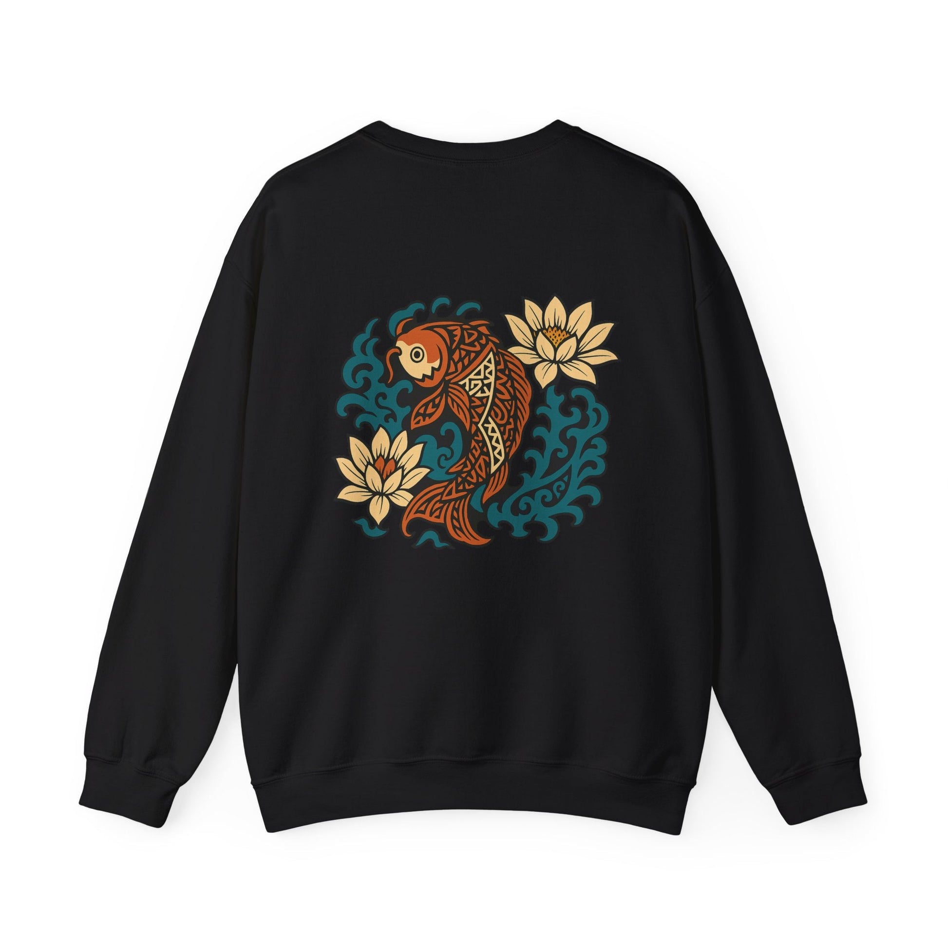 Koi Culture Blend Sweatshirt - Japanese and Polynesian Art Style - CombineCulture