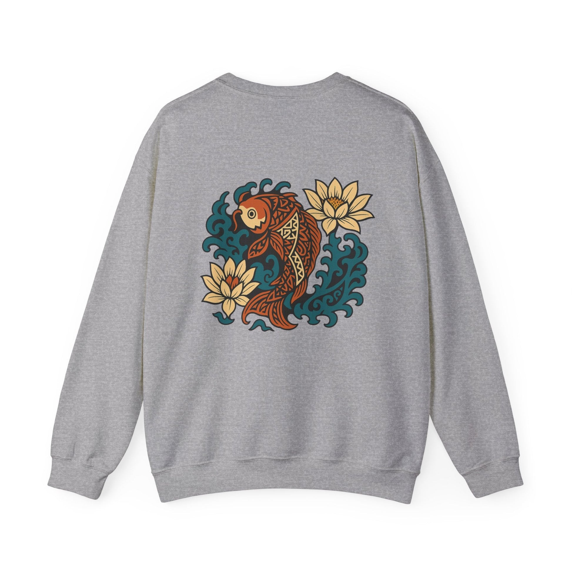Koi Culture Blend Sweatshirt - Japanese and Polynesian Art Style - CombineCulture