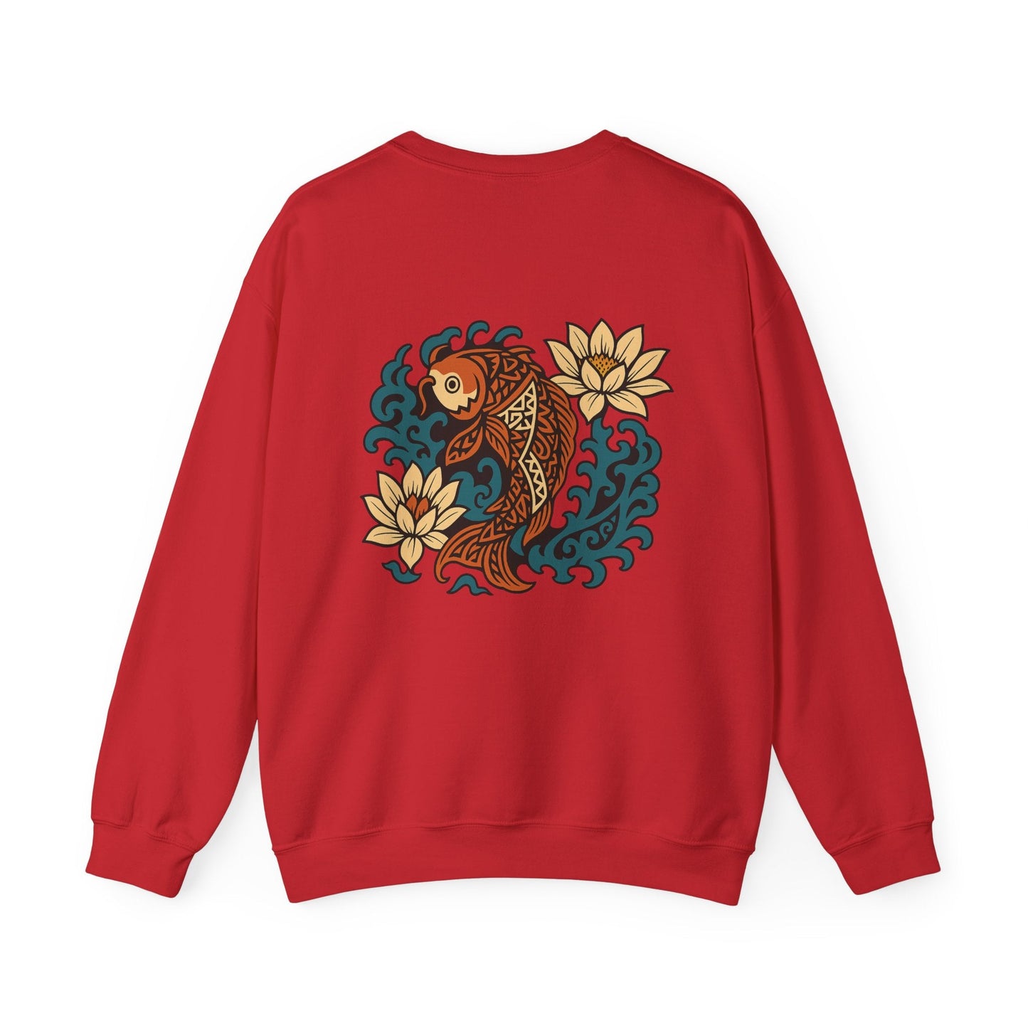 Koi Culture Blend Sweatshirt - Japanese and Polynesian Art Style - CombineCulture