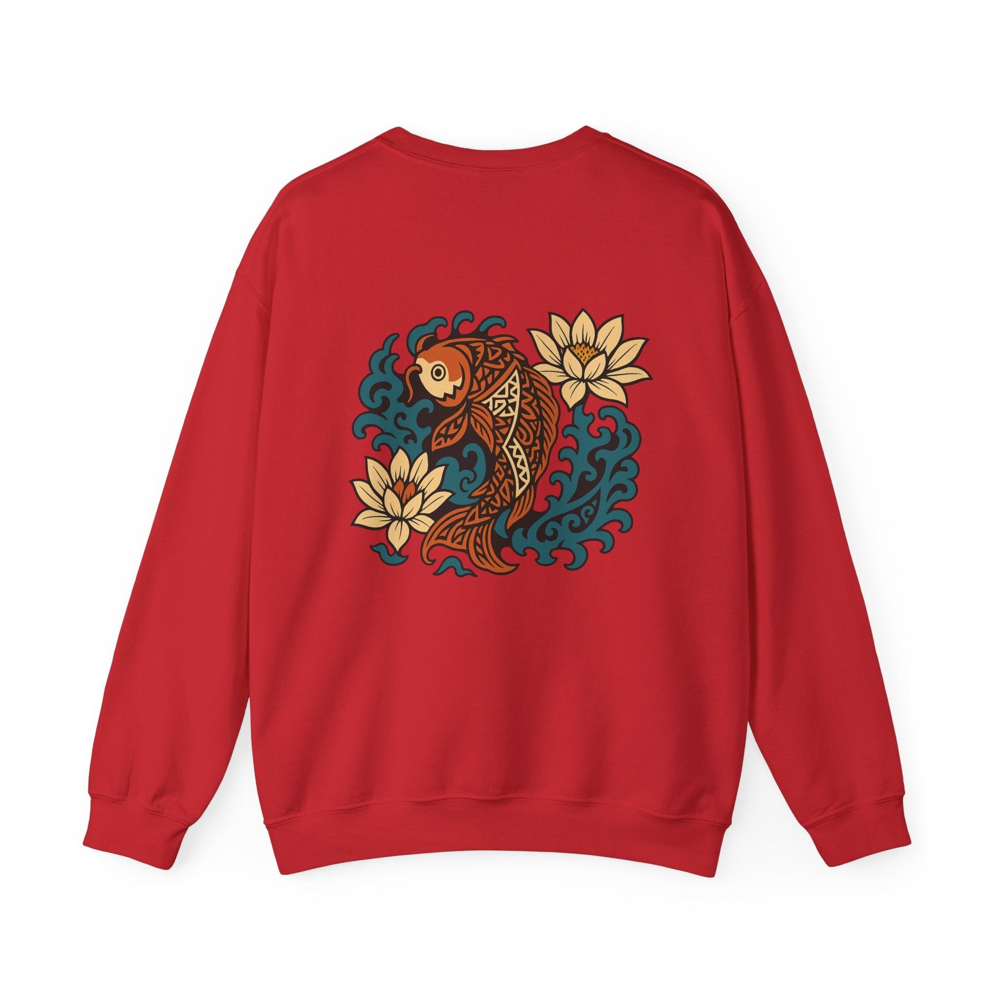 Koi Culture Blend Sweatshirt - Japanese and Polynesian Art Style - CombineCulture