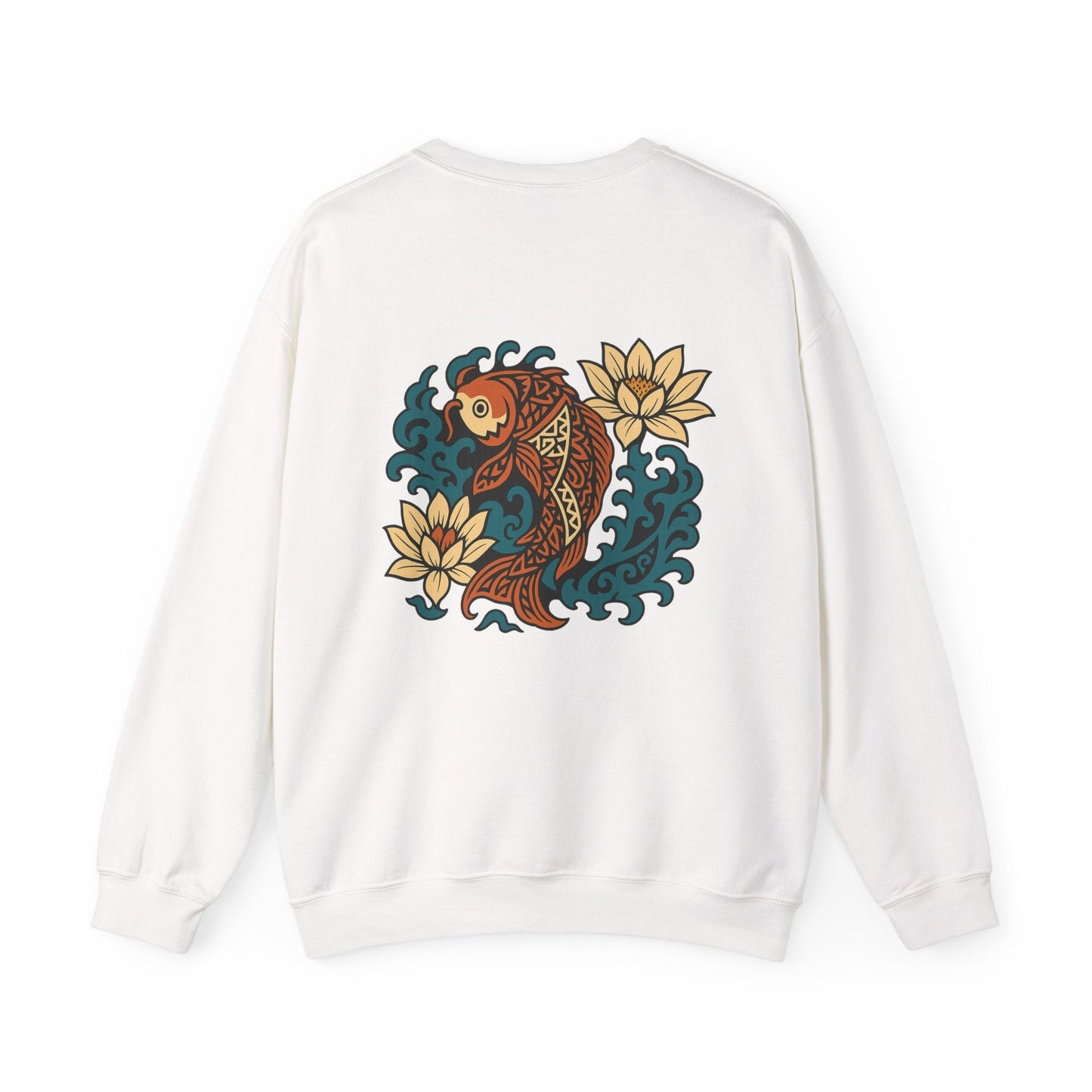 Koi Culture Blend Sweatshirt - Japanese and Polynesian Art Style - CombineCulture