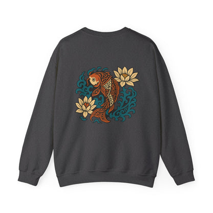 Koi Culture Blend Sweatshirt - Japanese and Polynesian Art Style - CombineCulture