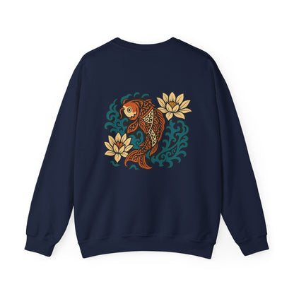 Koi Culture Blend Sweatshirt - Japanese and Polynesian Art Style - CombineCulture