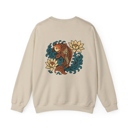 Koi Culture Blend Sweatshirt - Japanese and Polynesian Art Style - CombineCulture