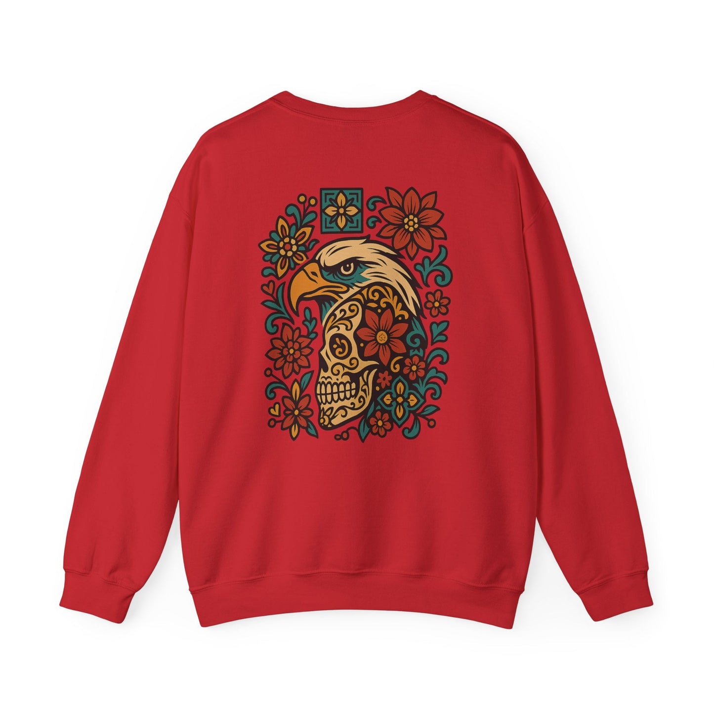 Skull and Eagle Culture Blend Sweatshirt - Mexican and American Art Style - CombineCulture