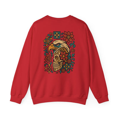 Skull and Eagle Culture Blend Sweatshirt - Mexican and American Art Style - CombineCulture