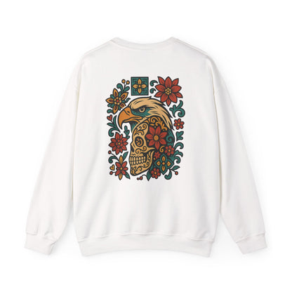 Skull and Eagle Culture Blend Sweatshirt - Mexican and American Art Style - CombineCulture