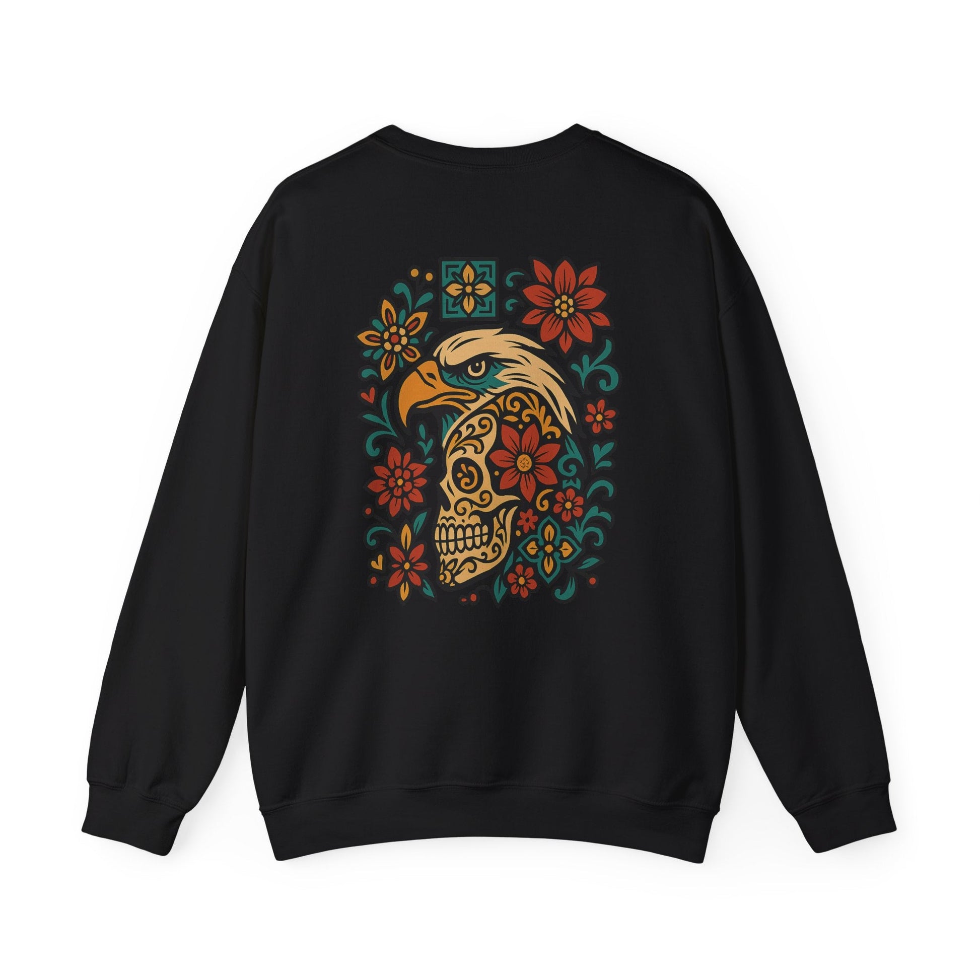 Skull and Eagle Culture Blend Sweatshirt - Mexican and American Art Style - CombineCulture