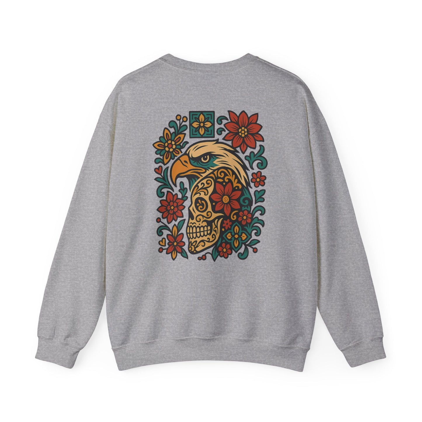 Skull and Eagle Culture Blend Sweatshirt - Mexican and American Art Style - CombineCulture
