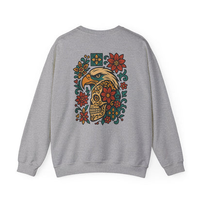 Skull and Eagle Culture Blend Sweatshirt - Mexican and American Art Style - CombineCulture